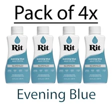 (4 Pack) Rit All Purpose Liquid Dye, Evening Blue 8 fl oz