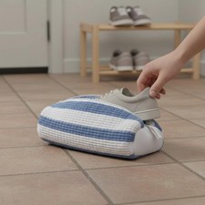 2 Pieces Chenille Shoe Wash Bag Zipper Closure Shoe Washing Machine Bag