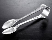 ROUX : Pince à Sucre Argent massif XVIIIe mod.filets coquilles BORDEAUX 1775-76