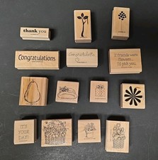 Rubber Stamps Stampin' Up Wood Mounted Lot Of 14 Floral Season FREE SHIPPING