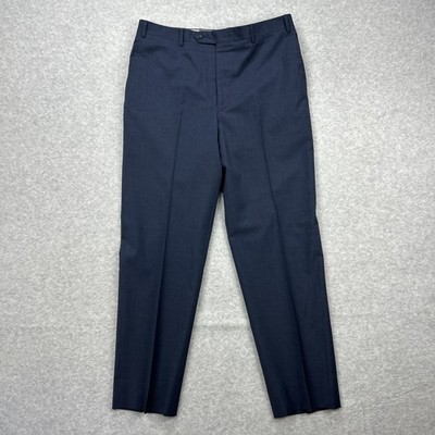 Canali 1934 Pants Mens 34x31 Blue Check Tessuto Dress Slacks Office Career Italy