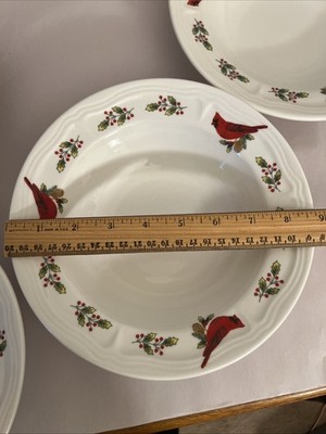 Three (3) Gibson Red Cardinal Bowls 8.75  Diameter. Soup, Salad, or Small Server