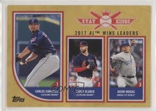 2018 Topps Big League Stat Kings Trio Gold Jason Vargas Corey Kluber #322 o6n