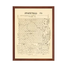 Old Map of Stonewall County, TX 1880 - Vintage Texas Art