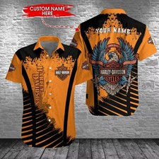 Personalized Harley Motor Racing Davidson Casual Button Down Shirt Unisex Adults