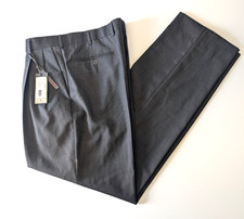  325 ZANELLA Todd Solid Pants Size 34 Gray Italy Flat Front Trouser Slacks