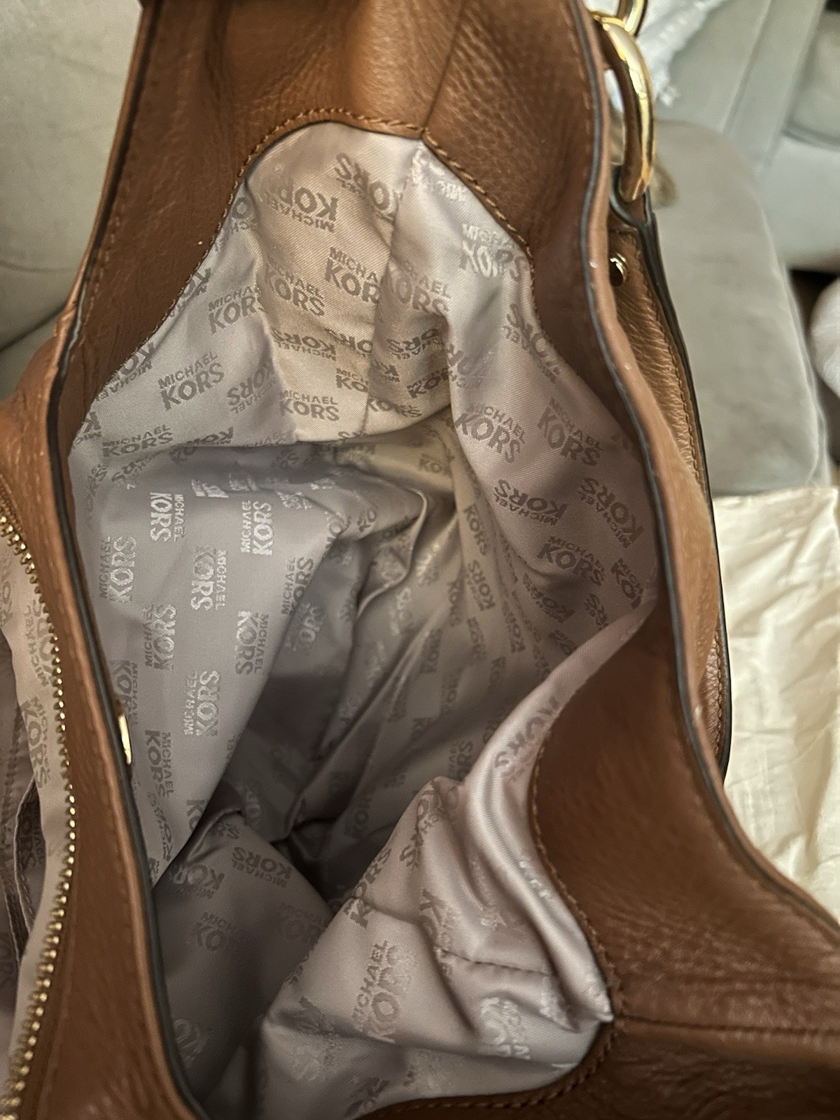 Authentic Michael Kors Brown Pebbled Leather Shou… - image 7