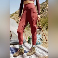 Free People Movement Take a Hike High Rise Ribbed Harem Jogger Pants Craisin M