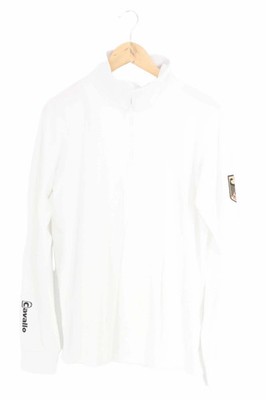 CAVALLO Sport Shirt Herren Gr. 50/L Weiß Langarm Reißverschluss Sportlich