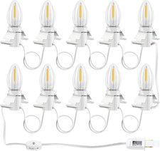 Christmas Village Lights with 10 Led Light Bulb, Snow Village Lights C7 with Cli