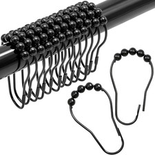 Shower Curtain Hooks Rings,12 Pcs Decorative Rustproof Metal Shower Hooks for Sh