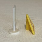 Lot of 2 Toy Plastic Miniature Construction Road Traffic Signs - “Caution” Arrow — photo 2