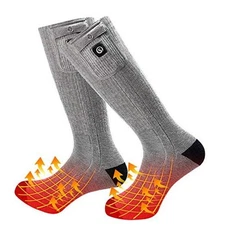  2021 Upgraded Rechargeable Electric Heated Socks,7.4V 2200mAh Medium Gray