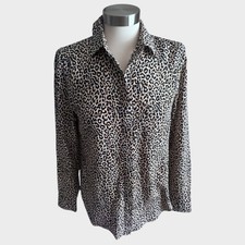 J. Crew Womens Size 2 Button Front Cheetah Print Shirt