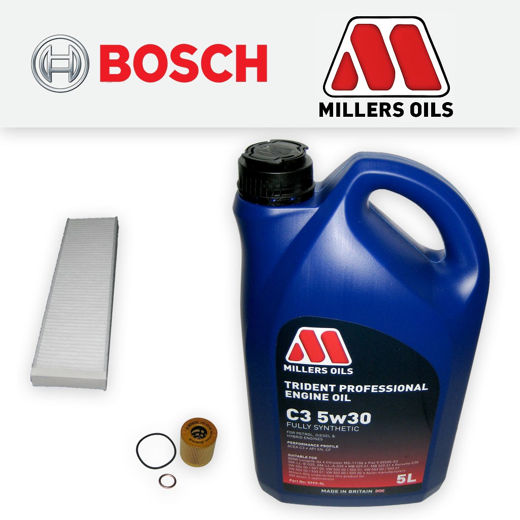 SERVICE KIT for MINI COOPER II R55 R56 R57 1.6 OIL CABIN FILTER +OIL (2006-2014)