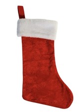Classic Red and White Christmas Stocking Soft Wide Foot Stocking 16.5&rdquo; NWOT
