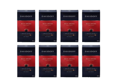 8 x Davidoff RICH AROMA - Ground Coffee Box 8 x 250g / 8.8oz