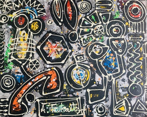 Ara Tevkantz (b. 1956)- Mixed media on paper