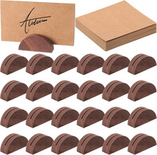 24 Pcs Wooden Table Number Stands Wedding Table Name Holder Semicircular Design