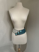 Vintage Spira Turquoise Concho Statement Belt Boho Chic Festival Western Italy