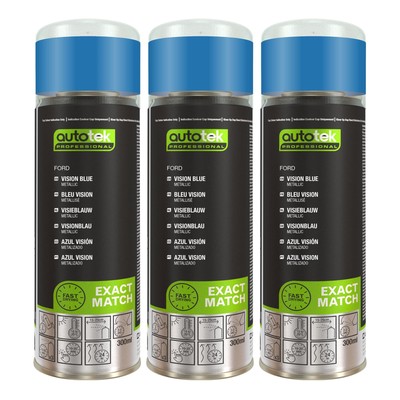 Autotek schnelltrocknender hochdeckender Aerosol-Sprühlack Ford Vision blau 300 ml x3