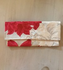 Vintage Japanese Kimono Obi Silk Floral Envelope Clutch Bag