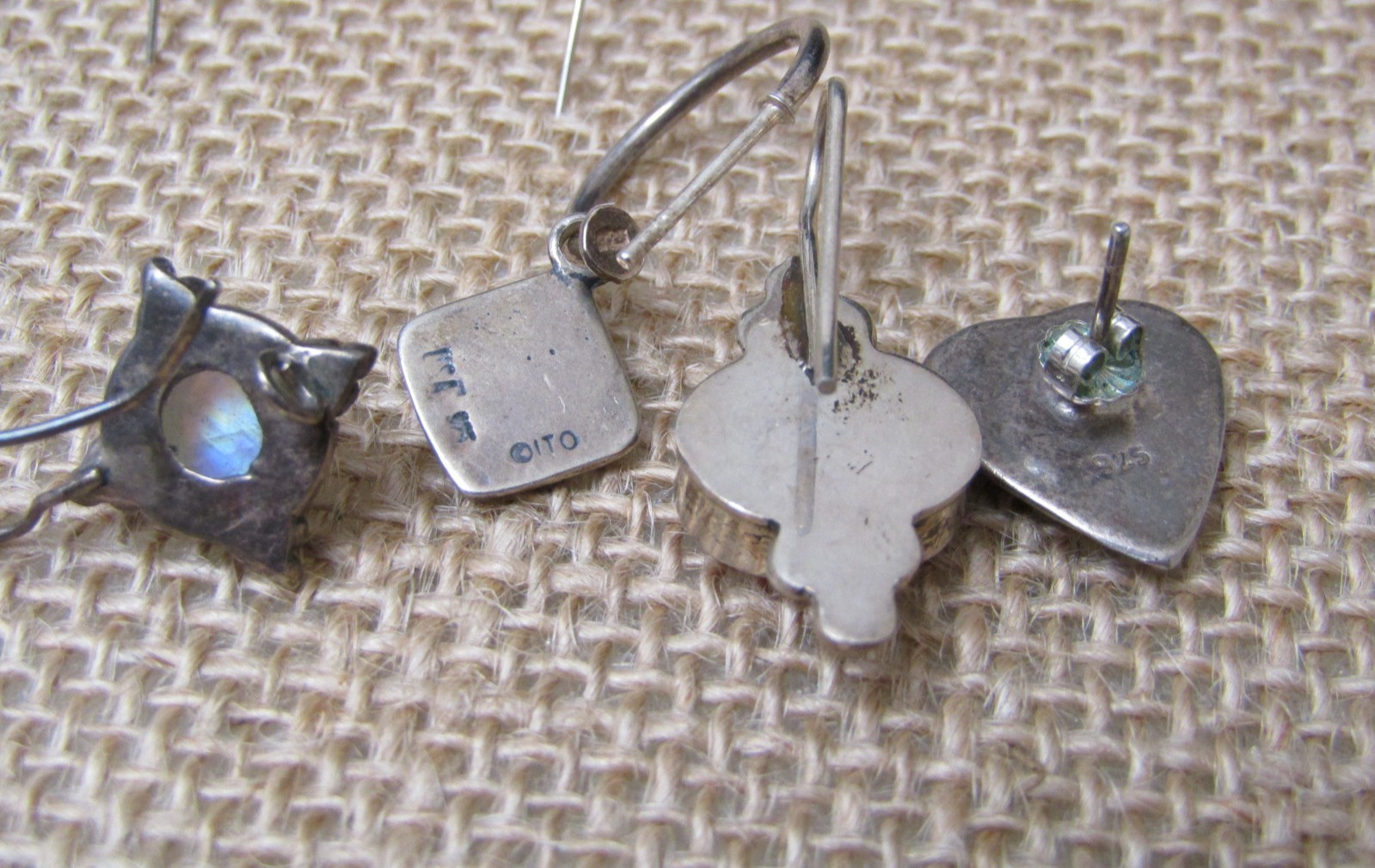 Sterling Silver 925 Dangle Stud Post Single Earri… - image 6