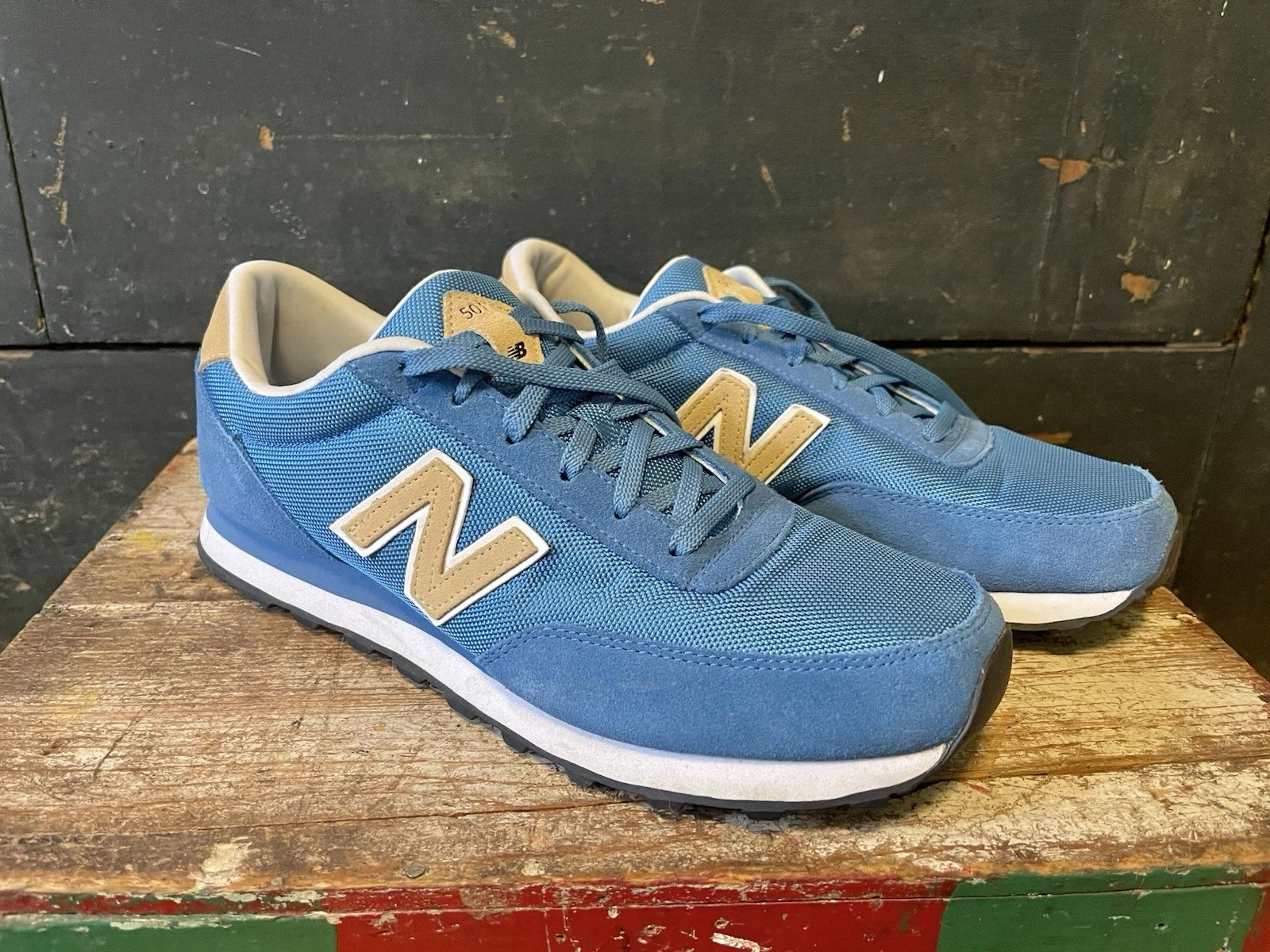 New Balance ML501 blu e marrone taglia 13