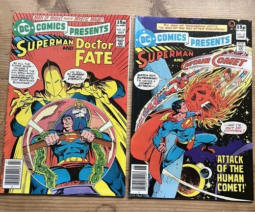 Vintage 1980 DC Comics Presents Superman And… Captain Comet, Doctor Fate #22 #23
