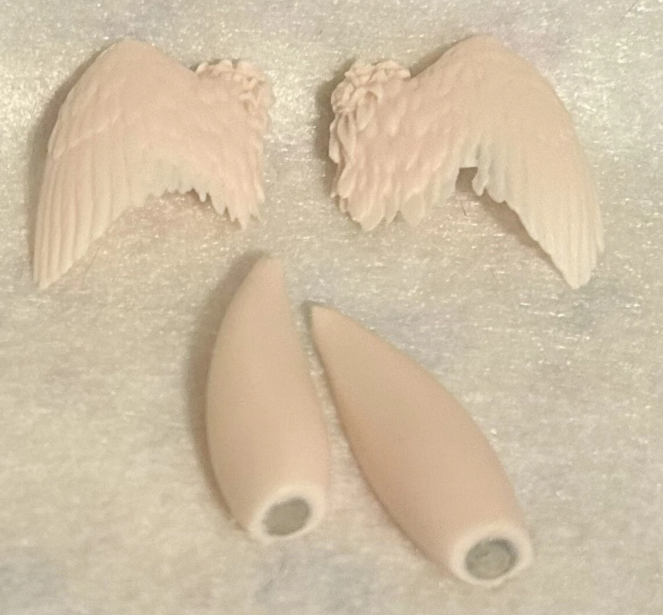 Accesorios Muñeca Resina BJD 2 Alas Pequeñas y 2 Orejas de Animal Proyectos Sin Colorear Foto 3 de 4
