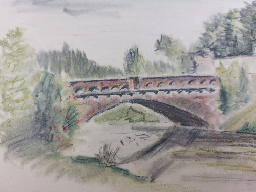 Bridge Seille André Simon 1926-2014 1945 Artist Lorraine Pencil - Picture 3 of 4