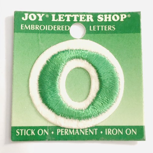Joy Letter Shop verde O 1,5"" parche bordado parche aplique artesanía - Imagen 2 de 5