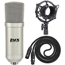LyxPro Podcast Equipment Kit with Conderser Microphone, Shockmount & XLR Cable