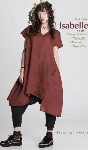 ISABELLE Tunic DRESS TG- A7105 by Tina Givens Lagenlook - Sewing Pattern- XS-2X - Picture 1 of 3