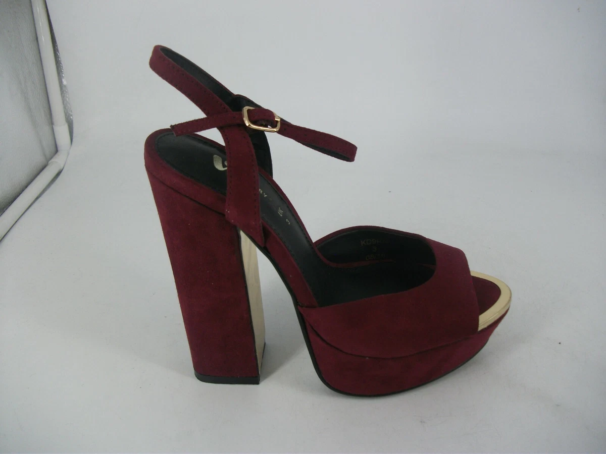 Maroon block hotsell heel sandals