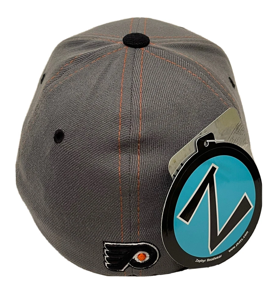 Zephyr NHL Philadelphia Flyers RARE "ZH" Curved Bill Stretch Fit Hat BRAND NWT - Image 3 of 4
