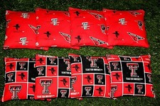 Cornhole Bean Bags Set of 8 ACA Regulation Bags TEXAS TECH UNIVERSITY Raiders