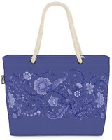 Blumendekor Blumen Muster Blau Beach Bag Floral GeblüMt BlüTen Stickerei Kerami