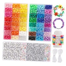 QUEFE 3960pcs Pony Beads for Friendship Bracelet Making Kit 48 Colors 48 colors