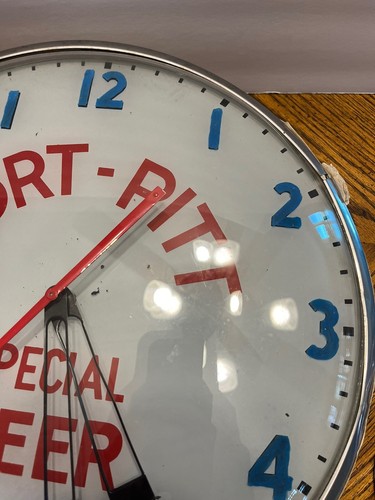 Vintage 1950s Made In USA Fort Pitt Special Beer Advertising Clock Lighted Works - Picture 8 of 19