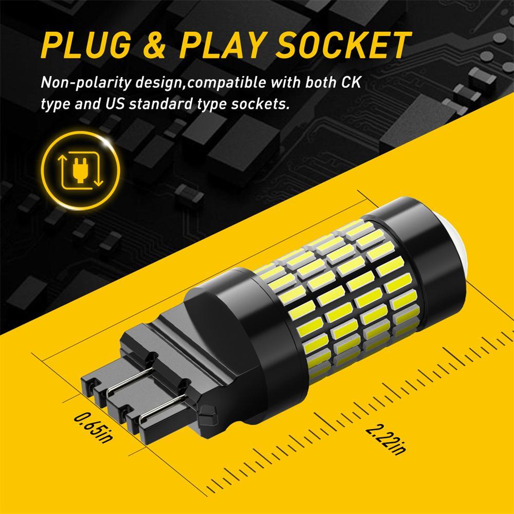 AUXITO Latest Canbus 3157 Switchback LED Bulbs 3057 3457 4157 Dual Color Amber/White Anti Hyper Flash Built-in Resistor Error Free Turn Signal Lights - Foto 11