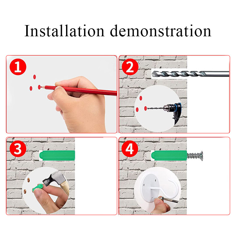 Durable Iron Metal Hooks Wall Mounted Ceiling Hooks Hanging Basket