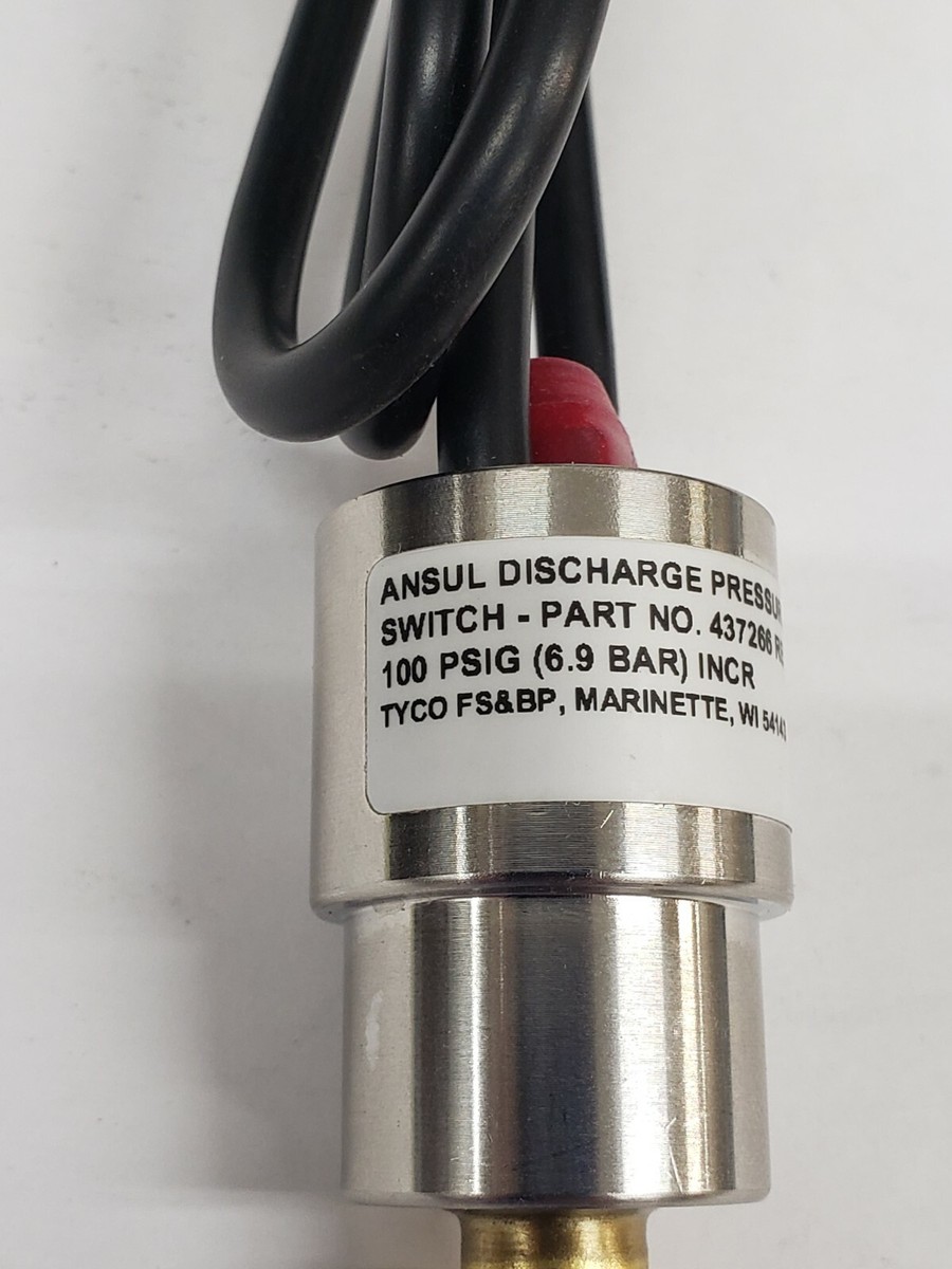 Tyco Fire 437266 Ansul Discharge Pressure Switch 100 PSIG (6.9 Bar
