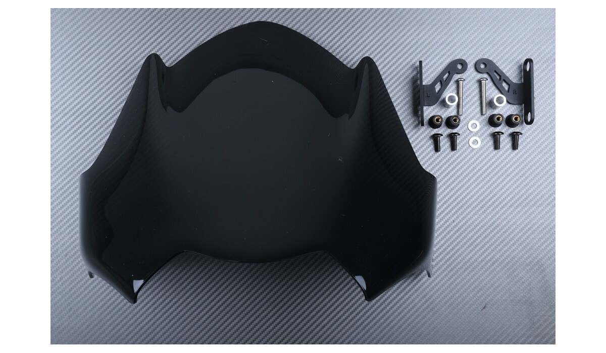 Saute-vent moto noir double courbure Triumph Street Triple R 765