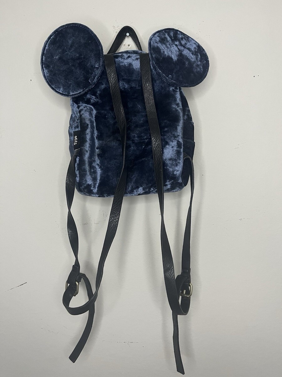 cotton on mini backpack Disney Typo Cotton On Blue Velvet Mickey Mouse Ears Mini Backpack Loungefly  Bag