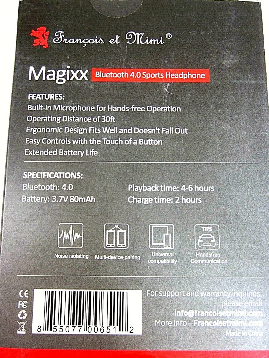 FRANCOIS ET MIMI ELITE MAGIXX WIRELESS BLUETOOTH 4.0 NOISE