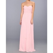 NWT DONNA MORGAN peach strapless dressy long cocktail chiffon gown dress-6- 350