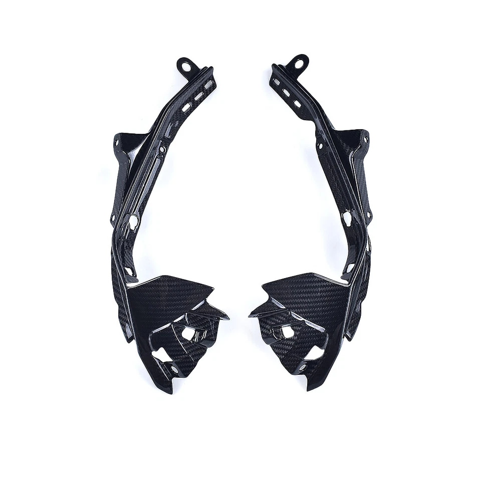 Carenado de cubierta de paneles laterales superiores de fibra de carbono real para Yamaha R6 2017-2023 Foto 2 de 4