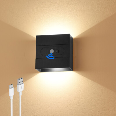 LED Akku Wandleuchte mit Bewegungsmelder,Innen Wandlampe Batteriebetrieben 5V