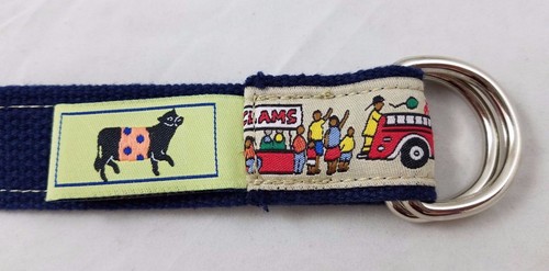 The Belted Cow D-Ring Ribbon Web Belt Blue Festival Parade Kids Youth Boys Girls - Picture 5 of 10